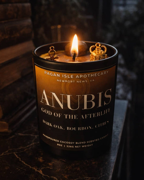 Anubis Crystal Candle | Protection & Guidance Spell Candle
