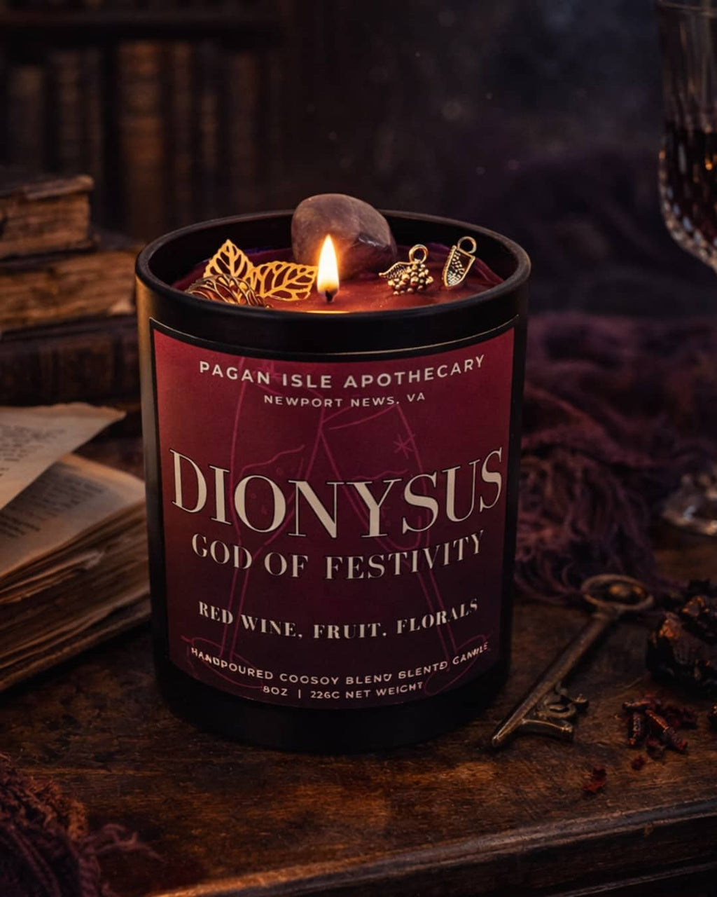 Dionysus Crystal Candle | Joy & Release Spell Candle