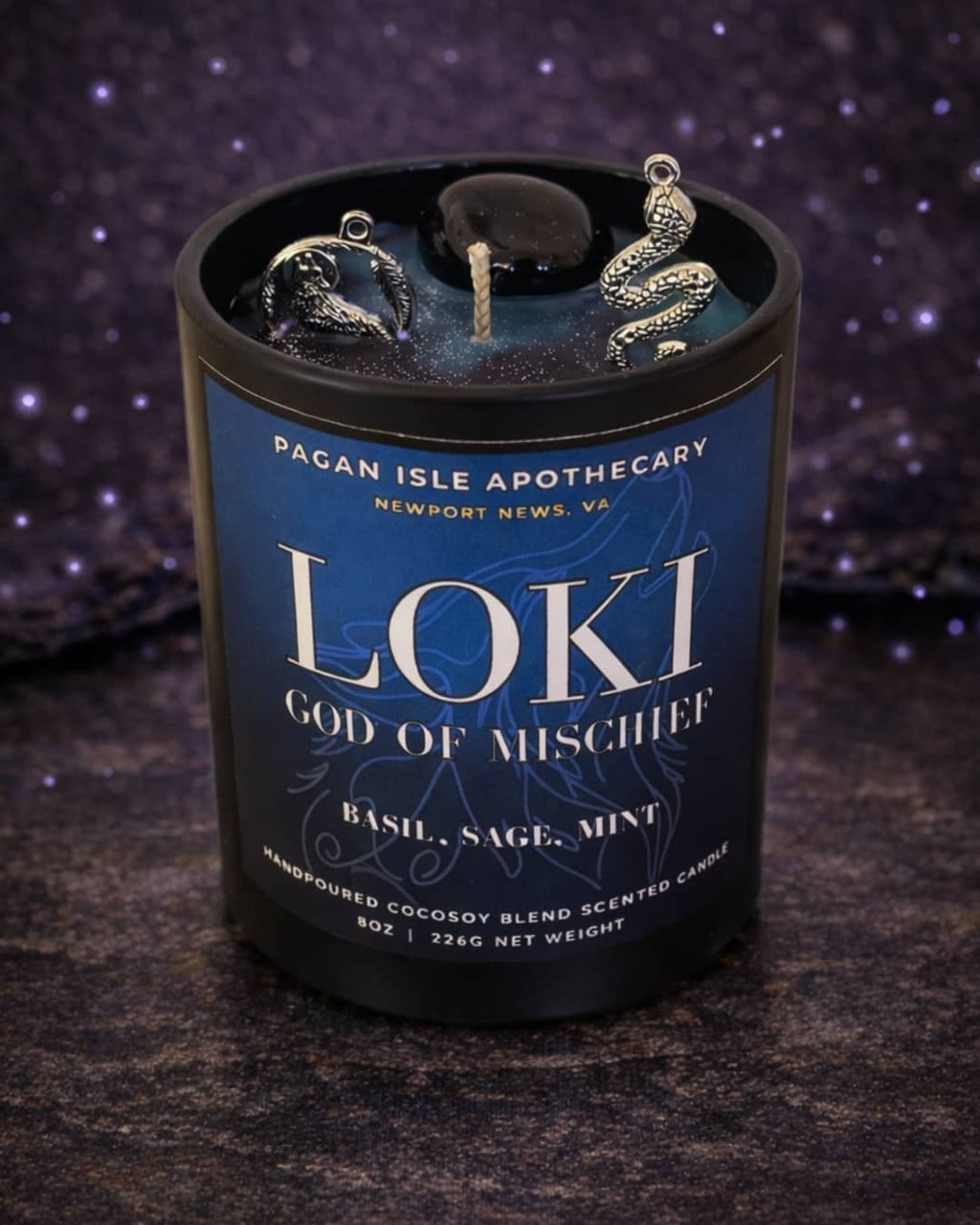 Loki Crystal Candle | Chaos & Transformation Spell Candle