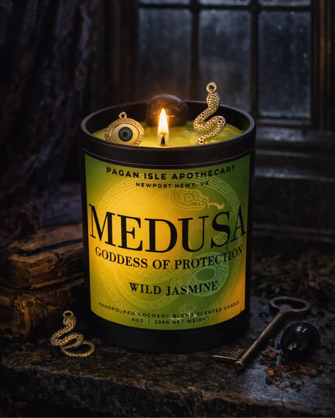 Medusa Crystal Candle | Protection & Power Spell Candle