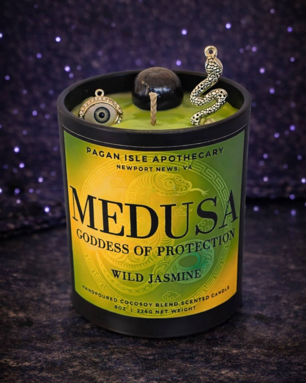 Medusa Crystal Candle | Protection & Power Spell Candle