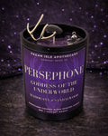Persephone Crystal Candle | Rebirth & Shadow Spell Candle